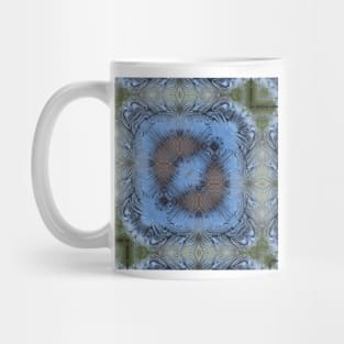 SQUARE DESİGN OF SHADES OF SKY BLUE. A textured floral fantasy pattern and design Mug